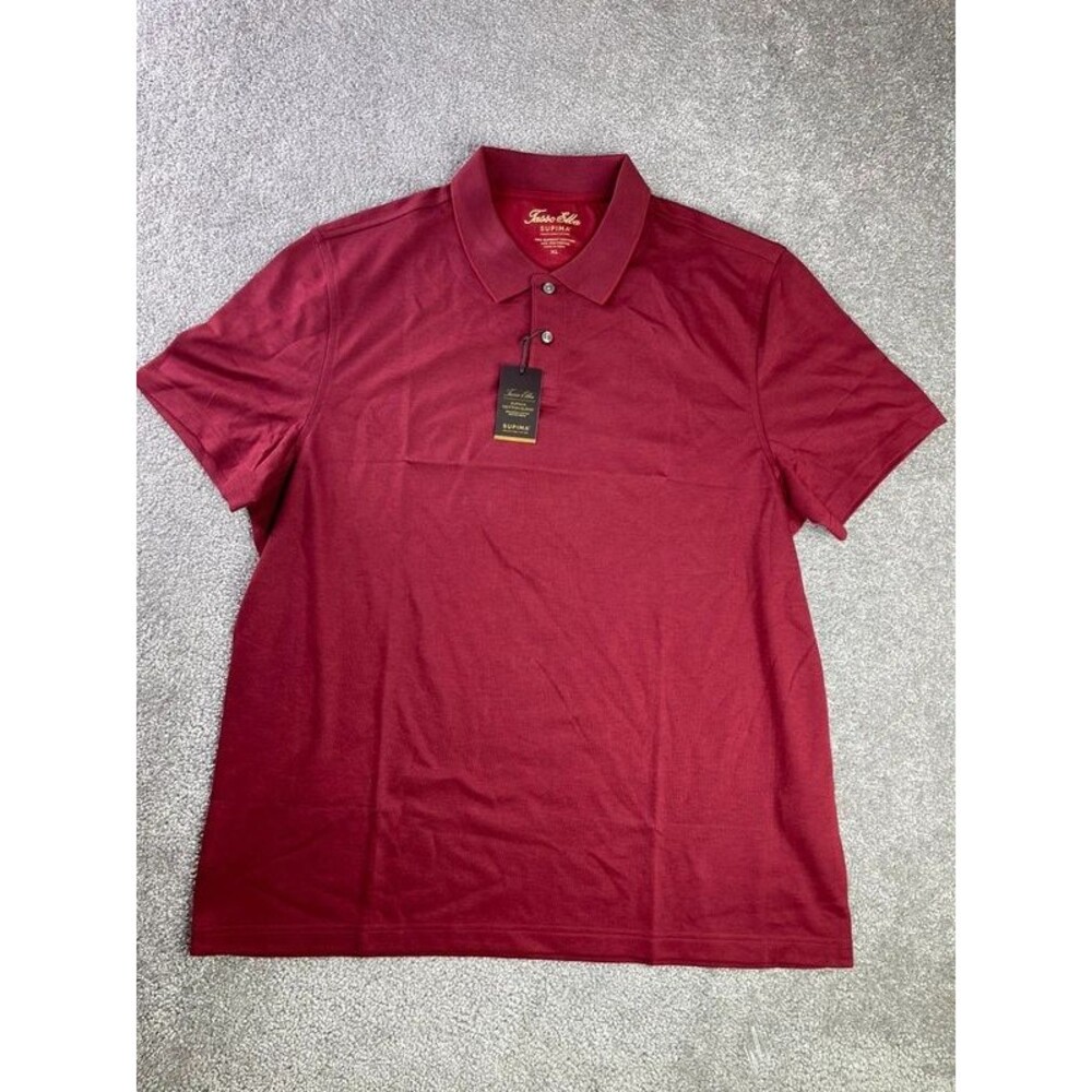 Tasso Elba Polo Shirt Men’s XL Red Short Sleeve